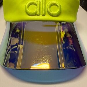 Alo Neon Yellow Visor with Iridescent Brim